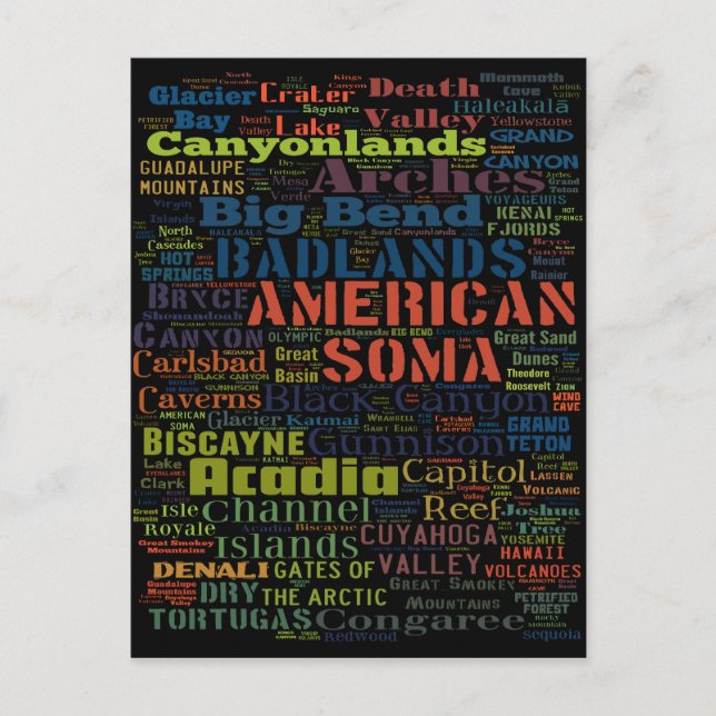 Förenade Stater National Parker Vykort (Framsida)