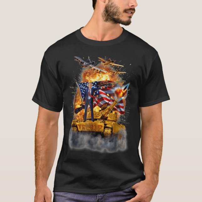 Förenade Stater:s president Donald Trump Epic Batt T Shirt (Framsida)