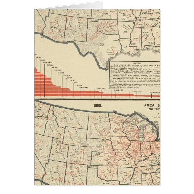 Förenade Stater - Tematiskt kartor Hälsningskort (Framsidan)