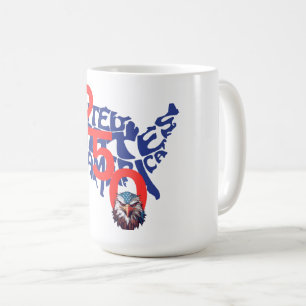 Förenade Stater USA Amerika 250 Karta och Eagl Kaffemugg