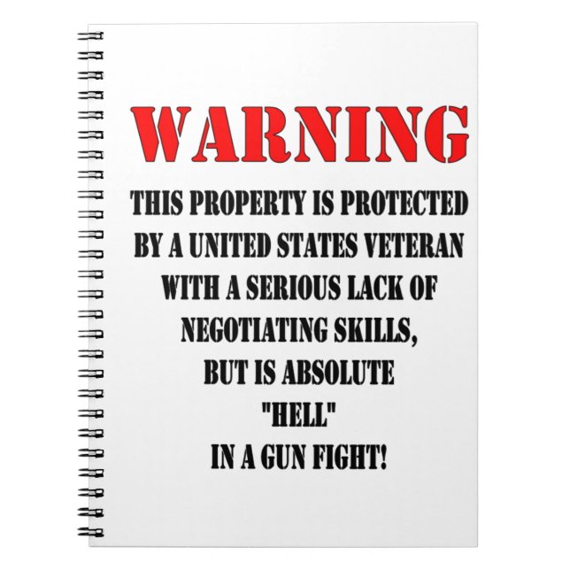 FÖRENADE STATER VETERAN ANTECKNINGSBOK MED SPIRAL (Framsidan)