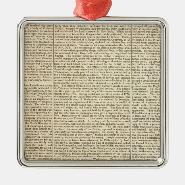 Förenade Staternas historia Karta 2 Julgransprydnad Metall (Framsidan)