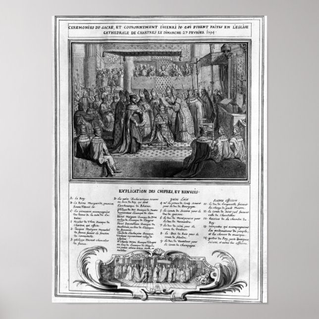 Förening och koronation av Henri IV Poster (Framsidan)