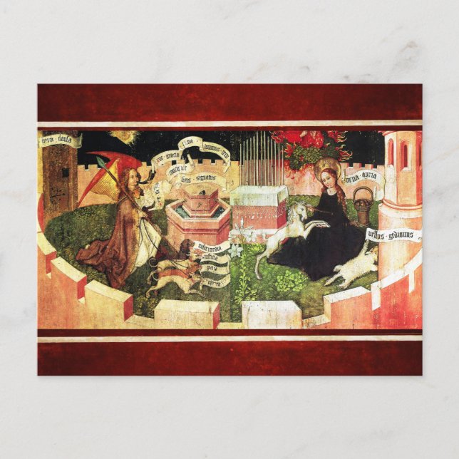 FÖRENING SOM MYSTISKT HUNT AV UNICORN VYKORT (Framsida)