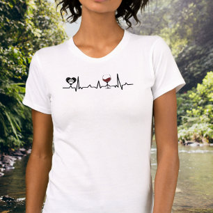 Förenklad Black Tassar och Vin Heartslag T Shirt