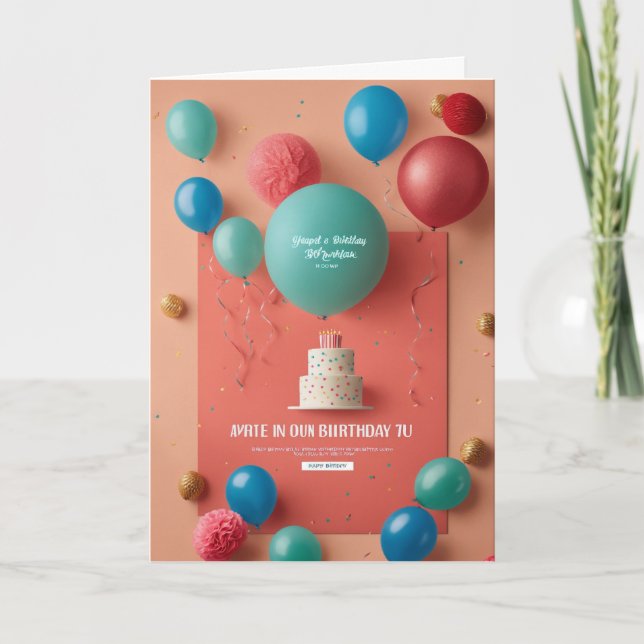 förenklad födelsedagsinbjudan - mockup inbjudan (Framsida)