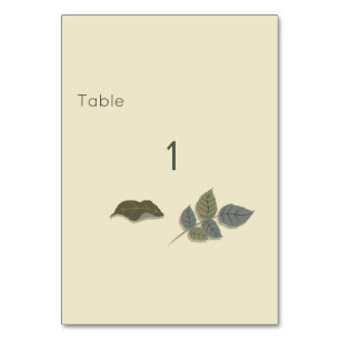 Förenklad Lila blomma med Grönt Löv Bordsnummer