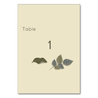 Förenklad Lila blomma med Grönt Löv Bordsnummer