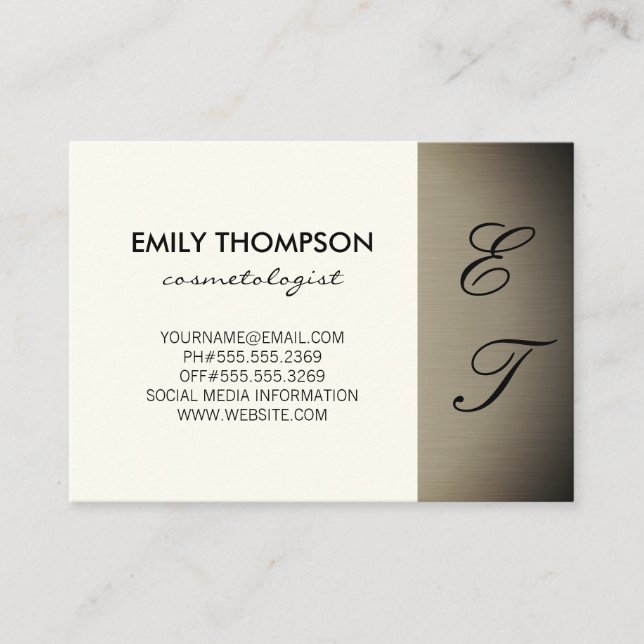 Förenklad Monogram (utanför gulten) Möte Tidsbeställning Kort (Framsida)