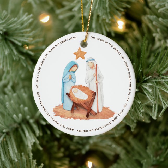 Förenklad Nativitet i Sång Julgransprydnad Keramik (Träd)