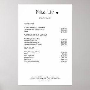 Förenklad Pris lista Poster