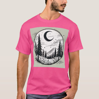 Förenklad vildmarkscen aktiv t shirt
