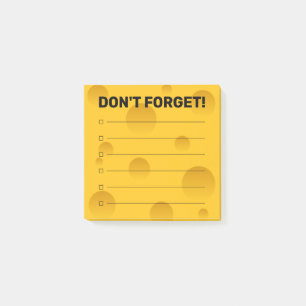 Förenklade kryssrutor för ostsegment som är inf post-it block
