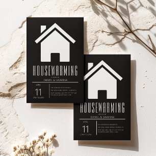 Förenklade Svartvit Party Inbjudningar