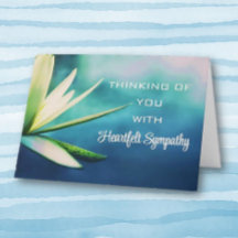 Förenklat akvatisk blomma Sympathy Card