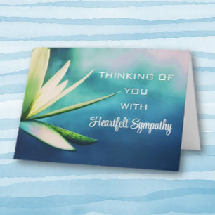 Förenklat akvatisk blomma Sympathy Card Tack Kort