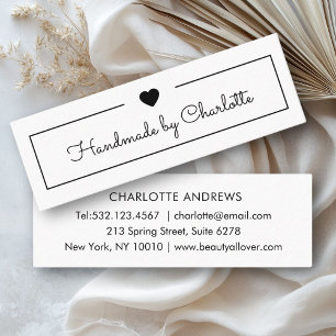 Förenklat, handskrivet, Mini-Affärskort, handgjort Mini Visitkort