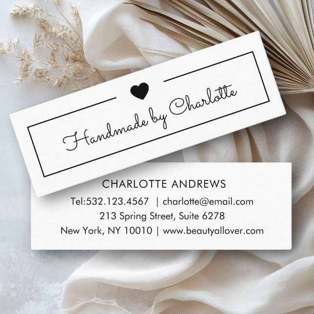Förenklat, handskrivet, Mini-Affärskort, handgjort Mini Visitkort (Simpel, handwriting, "Handmade" Mini Business Card, Heart)