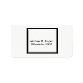 Förenklat minimalistiskt svartvitt adressetikett