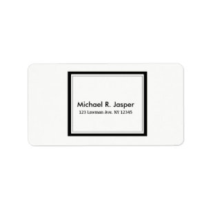 Förenklat minimalistiskt svartvitt adressetikett