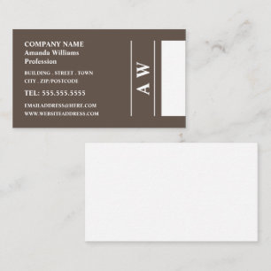 Förenklat monogram, minimalistiskt visitkort