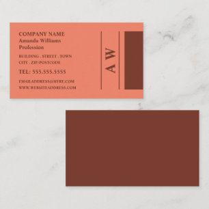 Förenklat monogram, minimalistiskt visitkort