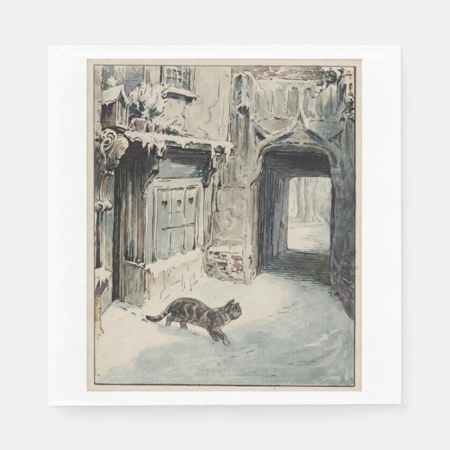 Förenkling av katten går ut (efter Beatrix-Pottern Pappersservett (Framsidan)