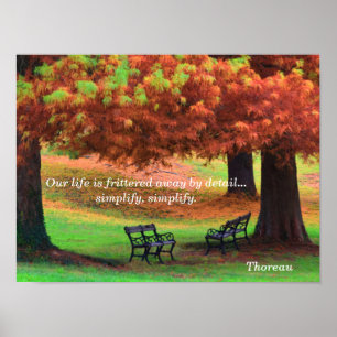 Förenkling - Thoreau-citat - konstnärlig utskrift Poster