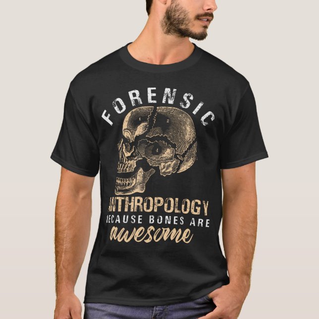 Forensisk Antropologi Skalle Design T Shirt (Framsida)