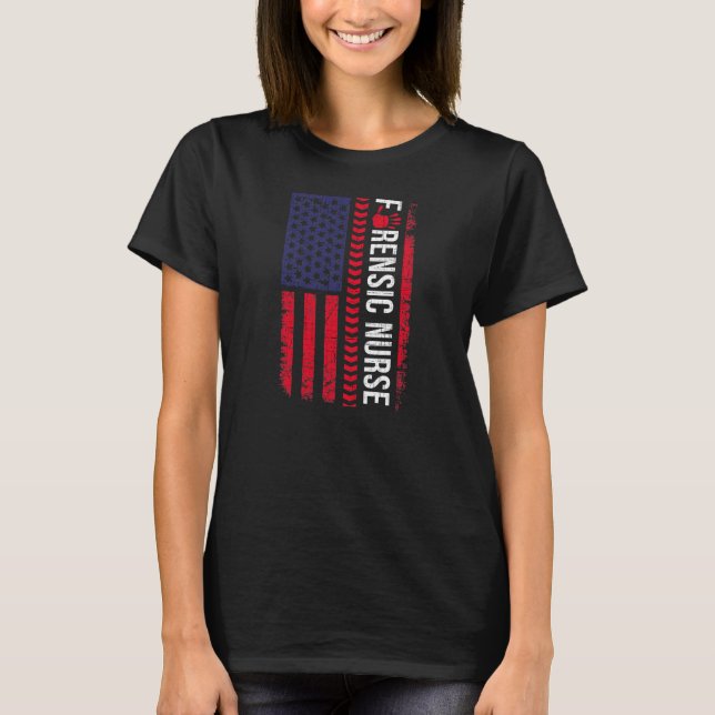 Forensisk sjuksköterska Flagga Forensics Science T Shirt (Framsida)