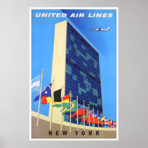 Förenta nationernas byggnad konst New York Resa Af Poster