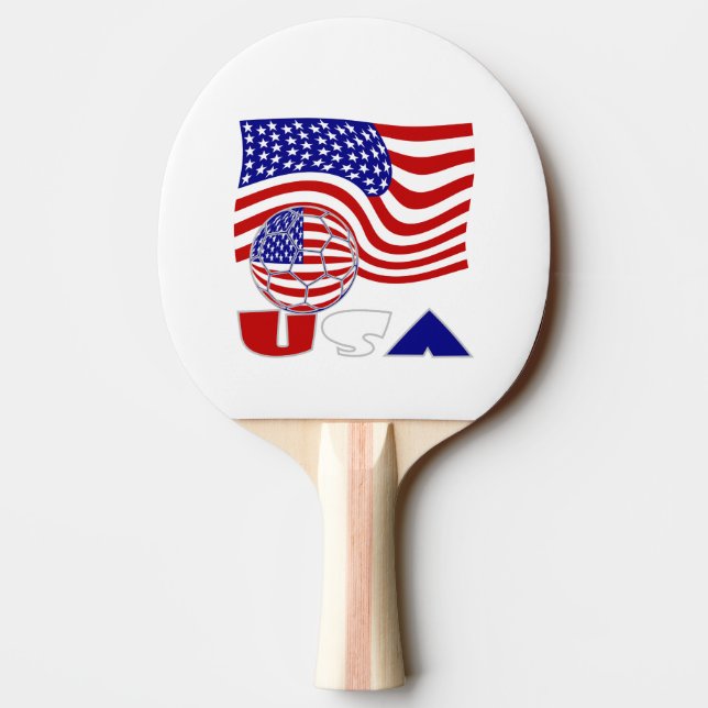 Förenta Stater Amerika Flagga USA Soccer Ball Pingisracket (Baksidan)