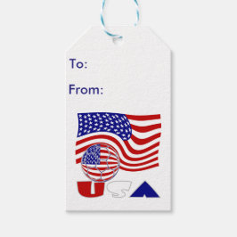 Förenta Stater Amerika Flagga USA Soccer Ball Presentetikett