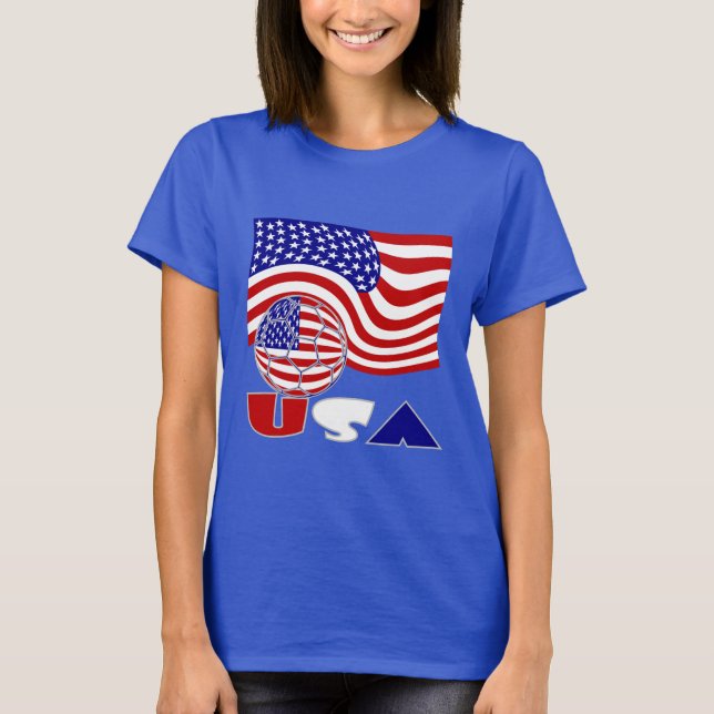 Förenta Stater Amerika Flagga USA Soccer Ball T-shirt (Framsida)