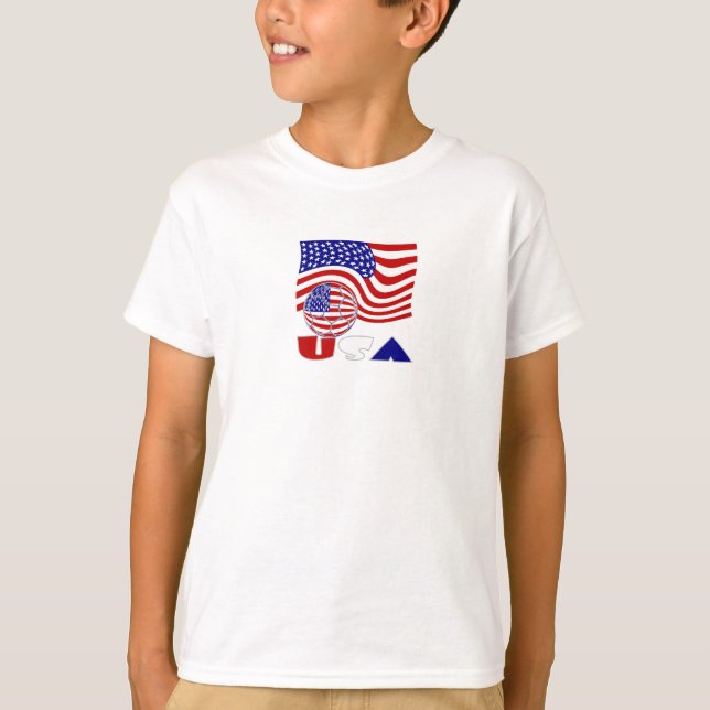 Förenta Stater Amerika Flagga USA Soccer Ball T-shirt (Framsida)