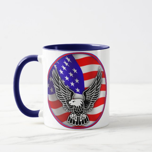 Förenta Stater Amerikanska Flagga Eagle Mugg (Vänster)