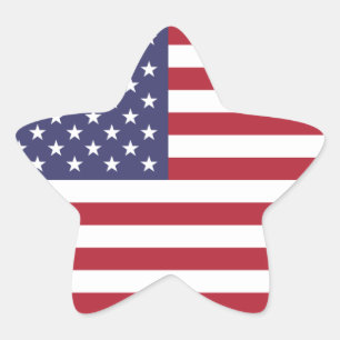 Förenta Stater/Amerikanska Flagga, Förenta statern Stjärnformat Klistermärke