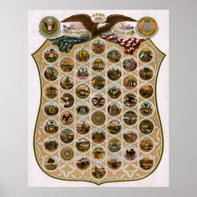 Förenta Stater-emblem 1876 Poster (Framsidan)