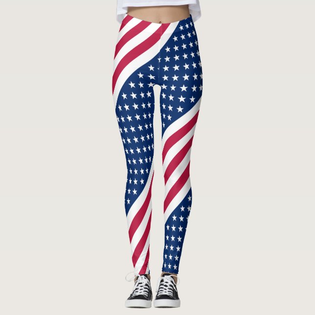 Förenta Stater i Amerikanska flagga mönster Leggings (Framsida)