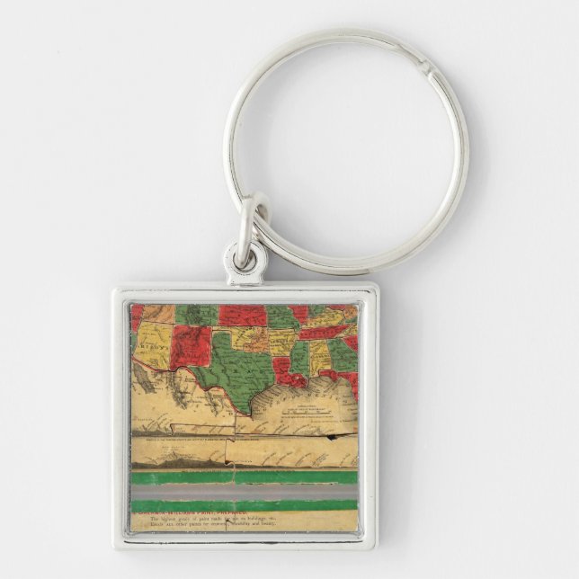 Förenta staterna 11 fyrkantig silverfärgad nyckelring (Framsidan)