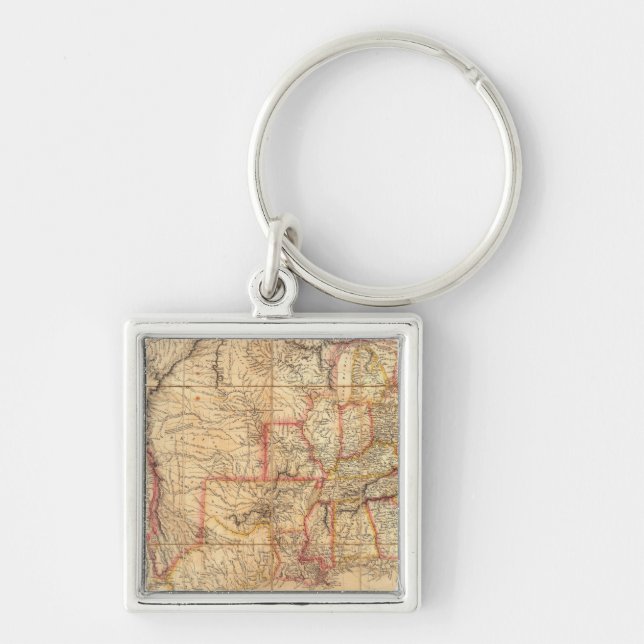 Förenta staterna 12 fyrkantig silverfärgad nyckelring (Framsidan)