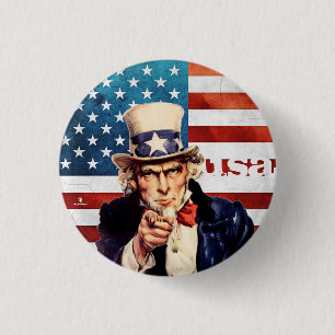 " Förenta staterna:18 Ät./idag - UNCLE SAM... Knapp