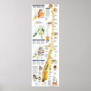 " Förenta staterna: 1990 New York MANHATTAN karta Poster