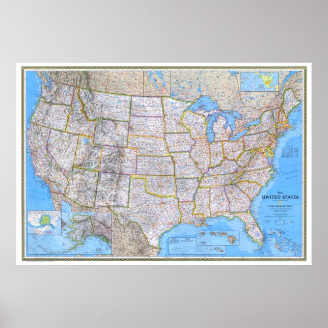 " Förenta staterna: 1993/i dag - KARTA närmare ... Poster (Framsidan)