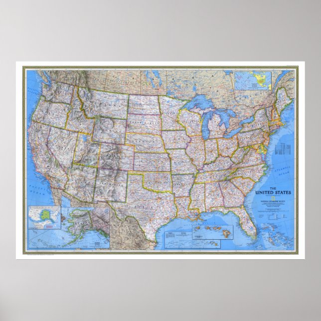 " Förenta staterna: 1993/i dag - KARTA närmare ... Poster (Framsidan)