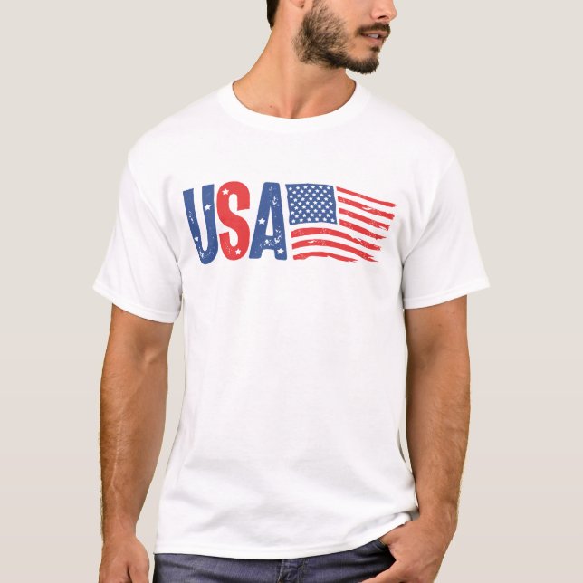 Förenta staterna 4 juli t shirt (Framsida)