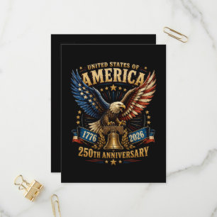 Förenta staterna Amerika 250-årsjubileum Eagle Inbjudan Vykort