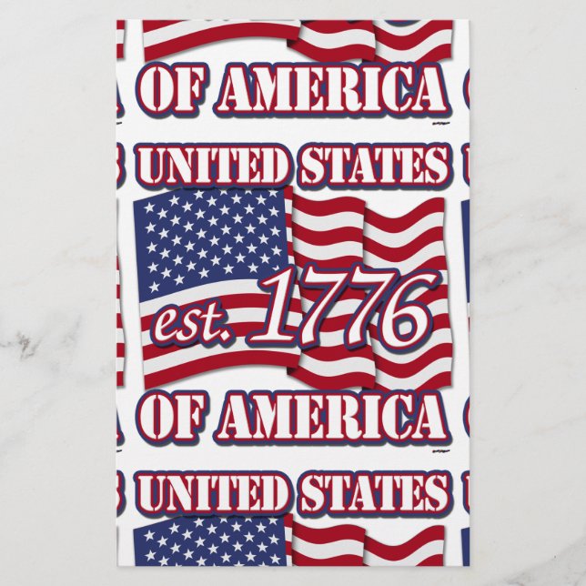 Förenta staterna est 1776 med USA flagga Brevpapper (Framsida)
