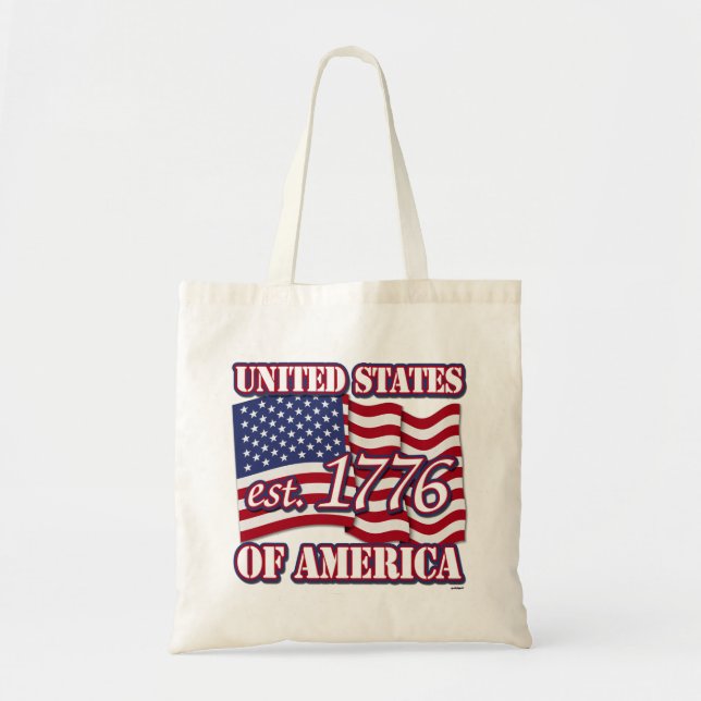 Förenta staterna est 1776 med USA flagga Tygkasse (Framsidan)