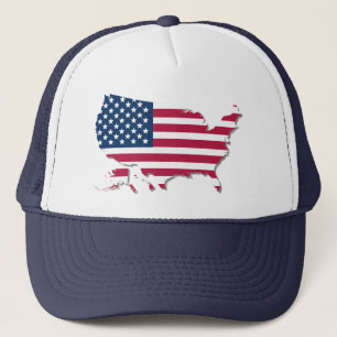 Förenta staterna Flagga och Karta Patriotic Keps